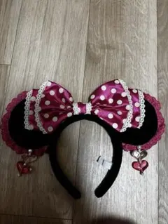 ディズニー　イヤリング　カチューシャ　ミニー　ピンク