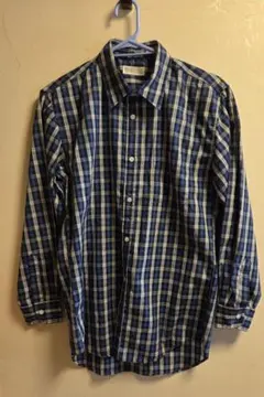 未使用タグ無し　LEMICOOK 青と白のチェック柄 長袖シャツ　L
