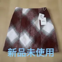 GRL チェック柄 ミニスカート ボルドー S