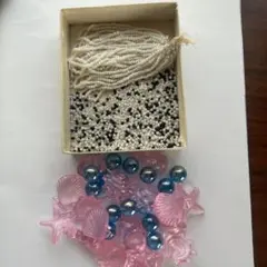 ハンドメイドパーツ　ビーズ、クリア貝殻、ビー玉