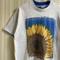 M】 アートTシャツ ゴッホ/2本の切ったひまわり メトロポリタン美術館 