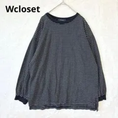 ダブルクローゼット／カットソー F 長袖 ボーダー オーバーサイズ コットンのサムネイル