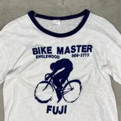 70s 80s ビンテージ リンガーTシャツ Bike Master 古着 L