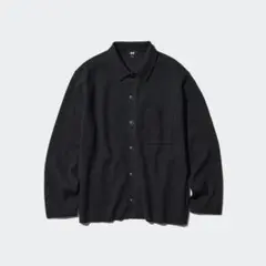 uniqlo ミラノリブシャツカーディガン ブラック