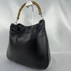 GUCCI バンブー オールドグッチ 本革 トートバッグ 黒のサムネイル