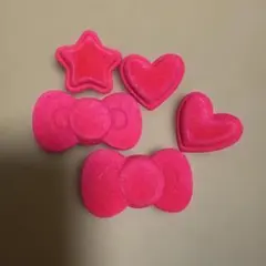 ピンクのハート・星・リボン型ヘアクリップセット