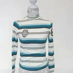 pearly gates パーリーゲイツ　長袖ボーダーモックネックカットソー秋冬