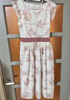 トッコクローゼット ローズレースワンピース ピンク 花柄 薔薇 ノースリーブ