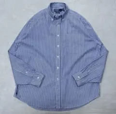 美品 25SS ポロラルフローレン ビッグシャツ コットンブロード ストライプ