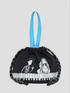 新品　グラニフ×ティム•バートンのコープスブライド　ピアノ　ストリングバッグ