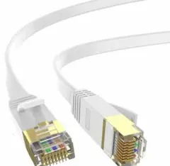 CAT6 LANケーブル 2M 2本 フラットタイプ 1.5mm厚 ホワイト