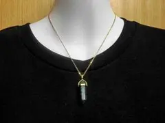 ブラックオニキス六角ポイントクリスタルストーンネックレス - メルカリ