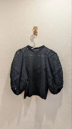 ユナイテッドアローズ カットジャガード パフスリーブブラウス 定価25960円 ユナイテッドアローズ カットジャガード パフスリーブブラウス 定価