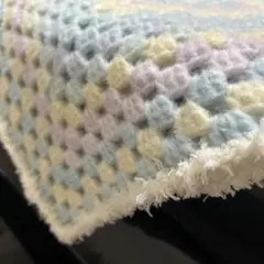 手編み ブランケット ひざ掛け 長方形 パステルカラー