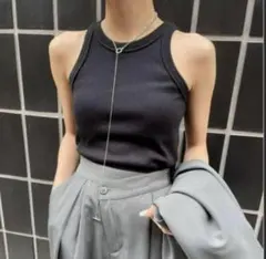 リブタンクトップ タンクトップ