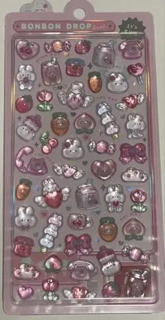 ももいろボンボン ピンク うさぎ ボンボンドロップシール 正規品