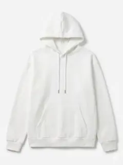 GU 白 パーカー Mサイズ メンズ/レディースOK フード付 シンプル