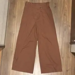 ワイドパンツ ウエストゴム タック入り レイヤード レイヤードパンツ