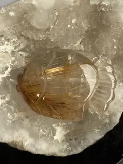 マイリー様専用　ルチルクォーツ蝶々魚　貫通穴ありパーツ