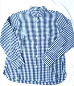 無印良品Mサイズ 青と白のギンガムチェックシャツ美品