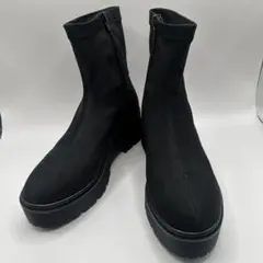 ダイアナ レインブーツ 撥水ストレッチ加工 厚底 黒 ブラック Mのサムネイル