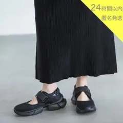 【新品】niko and ニコアンド メッシュスニーカー オールブラック Lのサムネイル