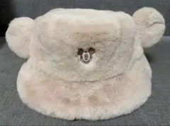 東京ディズニーリゾートのミッキーの耳付きファーバケットハット　58cm