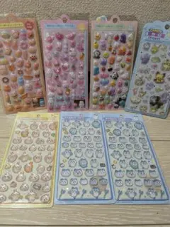 ボンボンドロップシールちいかわ＆他多品種カラフルシール７枚セット