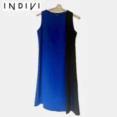【新品未使用】INDIVI インディヴィヴァイ ワンピース バイカラーのサムネイル
