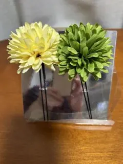 人工花 髪飾り 2個セット