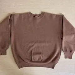 hanes premium weight ブラウン クルーネック スウェット