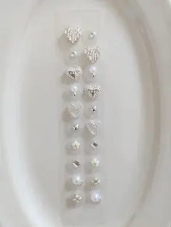 耳つぼジュエリー　20粒【まとめ割引あり】新作　シルバー　ハート