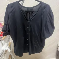 vis 2WAY 半袖ブラウス ブラック