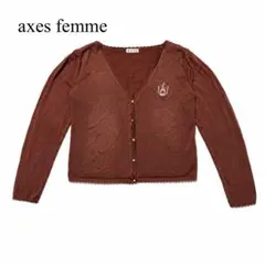 axes femmeアクシーズファム 長袖カーディガン ニット金ボタン フリルのサムネイル