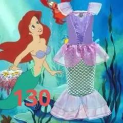 アリエル風ドレス 130 バッジ ワンピース コスチューム コスプレ マーメイド