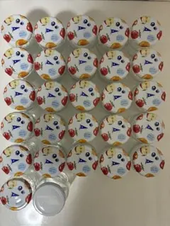 250g アヲハタジャム空き瓶　フルーツ柄蓋付きガラス瓶　26個+1