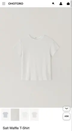 【OHOTORO】ワッフル白Tシャツのサムネイル