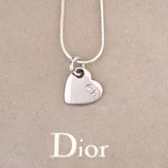 クリスチャンディオールネックレス ハート ロゴ ヴィンテージ シルバー