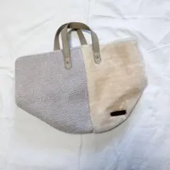 美品 キャトルセゾンquatre saisons ボア・ファー トートバッグ
