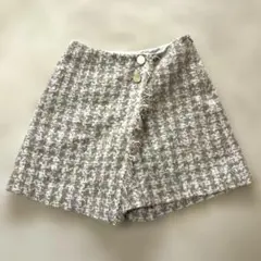グレイスクラス　ツイード　チェック　ラップショートパンツ　グレー系　36のサムネイル