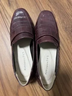 Lugnoncure ローファー クロコ型押し ボルドー Sサイズ　パンプスのサムネイル
