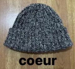coeur クール　ニット帽 ミックスカラー グレー×ブラックのサムネイル