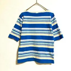 ローリーズファーム ボーダー カットソー Tシャツ 半袖 ブルー イエロー 綿