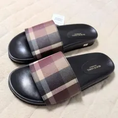 完売品 ブラックレーベル クレストブリッジ チェック柄スライド