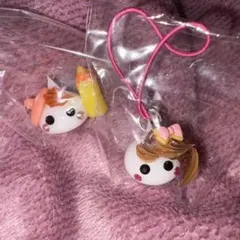 【未開封】サン宝石 ほっぺちゃん ストラップ オブジェ 2個セット h