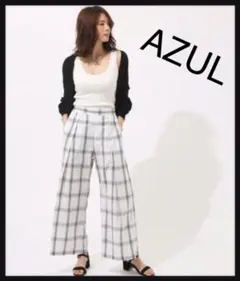 アズールバイマウジー ワイドチェックイージーパンツ