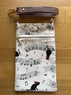 スマホショルダー　スマホポーチ　サコッシュ　ねこ　猫　プレゼントやお返しにも♪