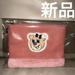 【新品】ラブラリー フェイラー オールドテディ フラットポーチ ワッペン ピンク