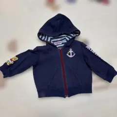 ミキハウス デニム風パーカー ネイビー 80cm
