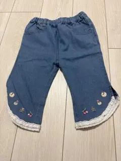刺繍付きデニムハーフパンツ 130cm
